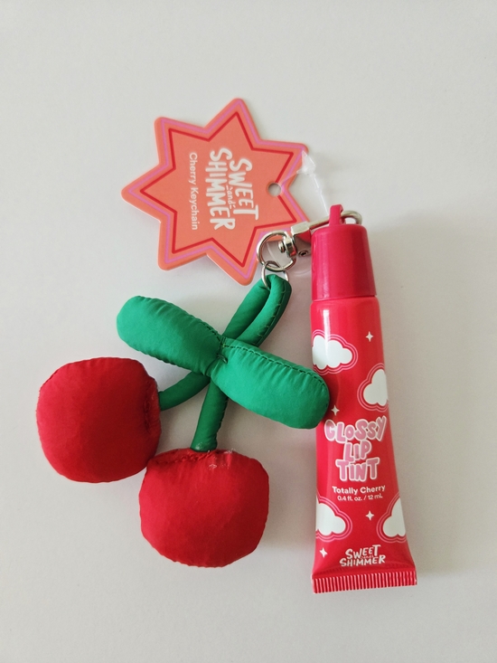 Sweet & Shimmer Other - Sweet & Shimmer Totally Cherry Glossy Lip Tint & Keychain